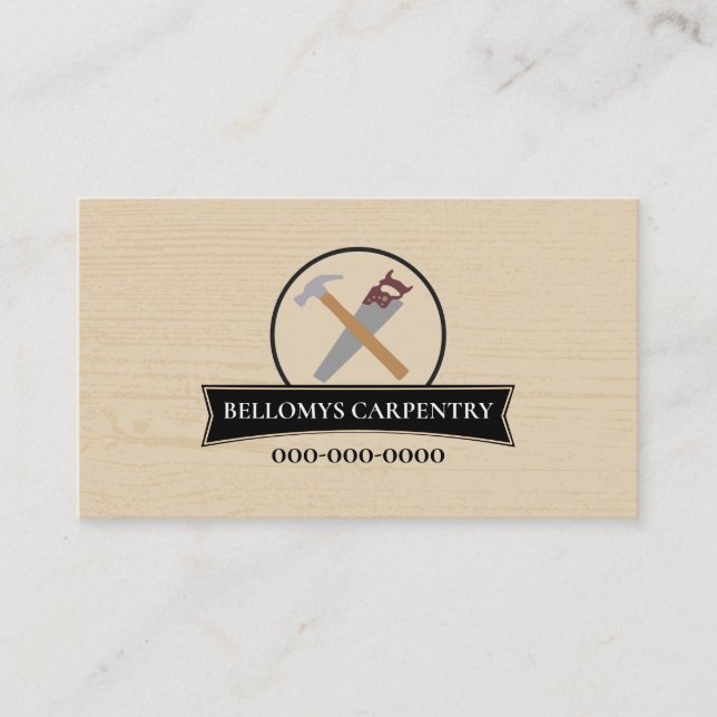 Carte de visite professionnel Handyman Wood Grain (Devant)