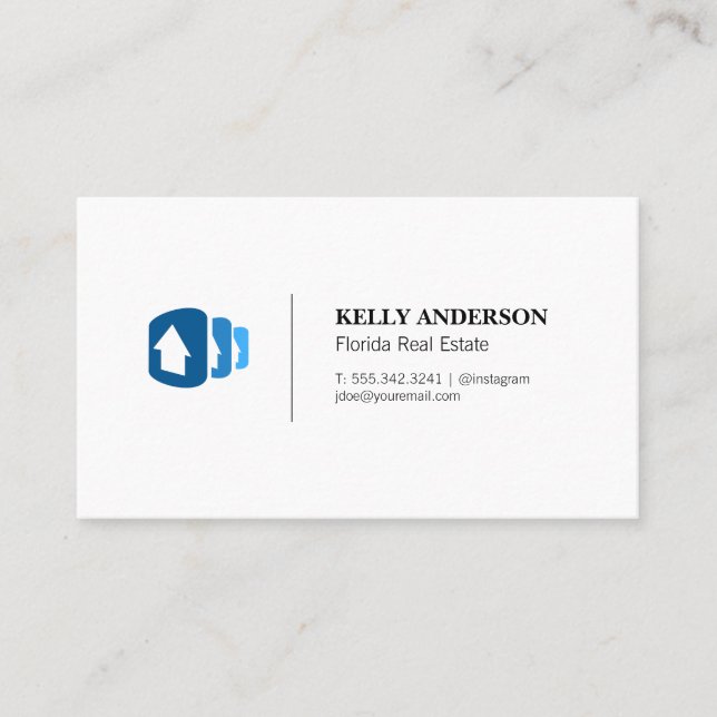 Carte De Visite Professionnel immobilier | Logos des maisons empil (Devant)