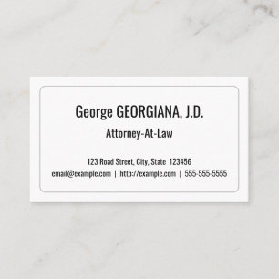 Carte de visite professionnel juridique minimal