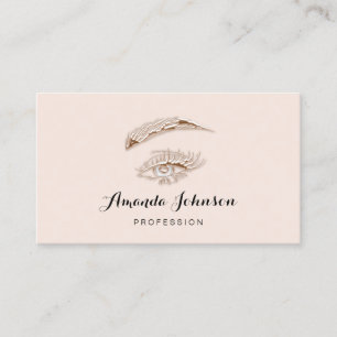 Carte De Visite Professionnel Lashes Brosses de maquillage Logo Ro