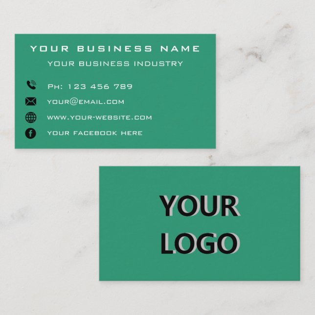 Carte De Visite Professionnel Logo Entreprise Personnalisé - (Devant / Derrière)