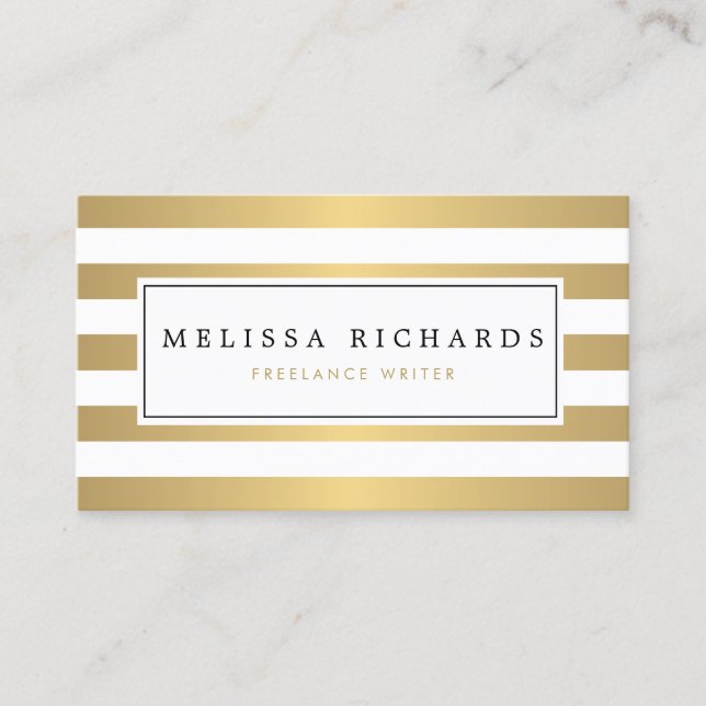 Carte de visite professionnel Luxe Faux Gold (Devant)