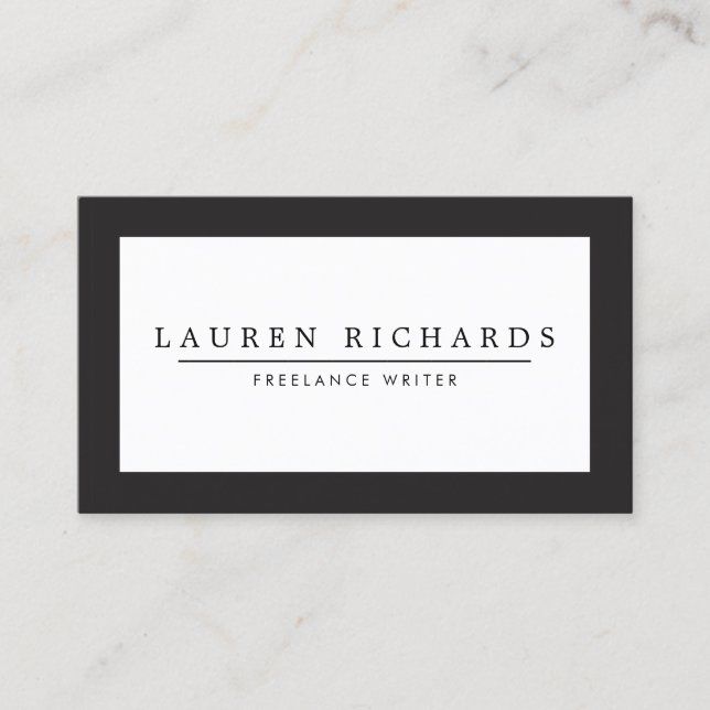 Carte de visite professionnel Luxe noir et blanc (Devant)