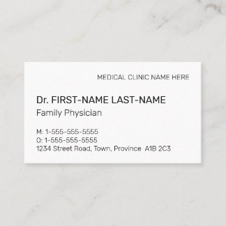 Carte de visite professionnel Médicale