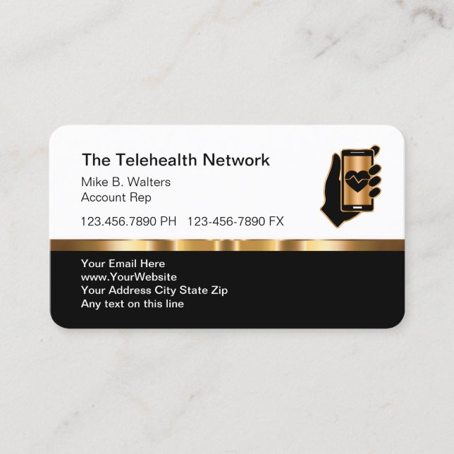 Carte De Visite Professionnel Médicale de la télésanté (Devant)