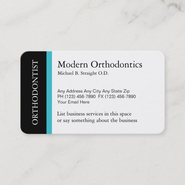Carte De Visite Professionnel Médicale d'orthodontiste (Devant)