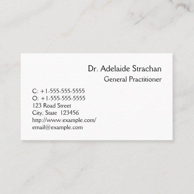 Carte de visite professionnel Médicale neutre (Devant)