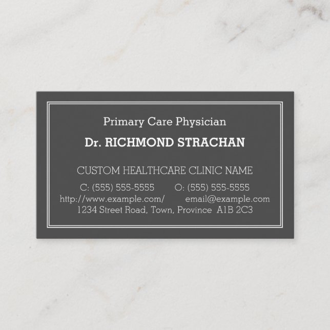 Carte de visite professionnel Médicale simple (Devant)