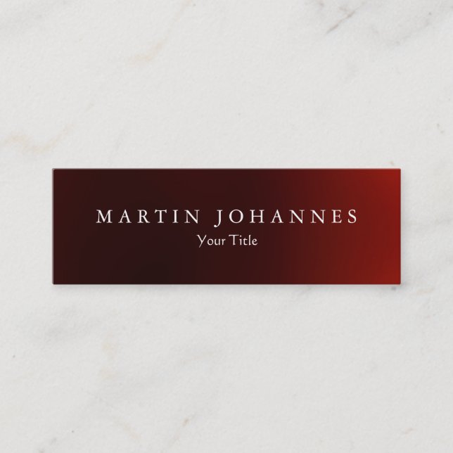 Carte de visite professionnel mince et rouge foncé (Devant)
