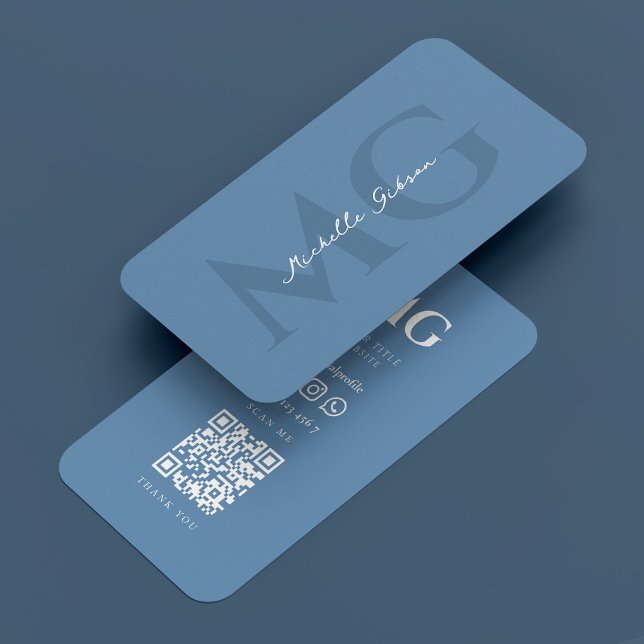 Carte De Visite Professionnel Minimal Marketing Dusty Blue (Professional Minimal Marketing Dusty Blue Business Card
)