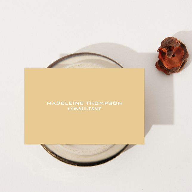Carte De Visite Professionnel minimaliste (Minimalist Professional Business Card in Mustard Yellow)
