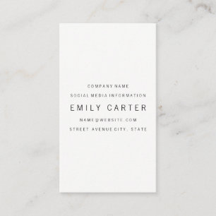 Carte De Visite Professionnel minimaliste classique