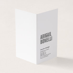 Carte De Visite Professionnel minimaliste gras moderne gris blanc