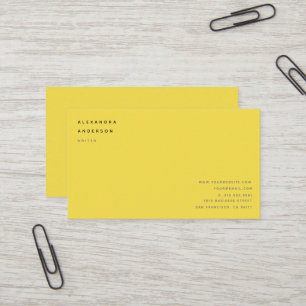 Carte de visite professionnel minimaliste Jaune