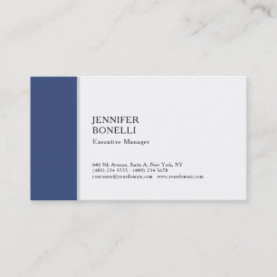 Carte De Visite Professionnel minimaliste moderne bleu blanc