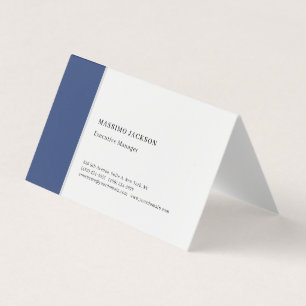 Carte De Visite Professionnel minimaliste moderne bleu blanc