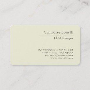 Carte De Visite Professionnel Minimaliste Moderne Couleur Beige