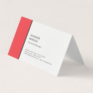 Carte De Visite Professionnel minimaliste moderne rouge blanc