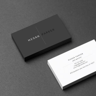 Carte De Visite Professionnel minimaliste noir élégant Entrepren