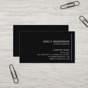 Carte de visite professionnel minimaliste noir per