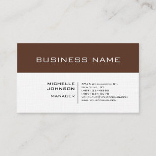 Carte De Visite Professionnel Minimaliste Premium Linge Brown Blan