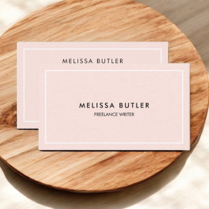 Carte de visite professionnel minimaliste rose pâl