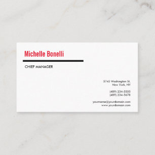 Carte De Visite Professionnel Minimaliste Simple Blanc Moderne Per