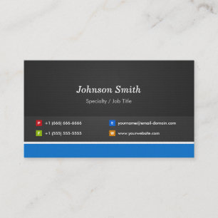 Carte De Visite Professionnel moderne Black and Blue Corporate