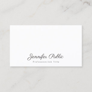Carte De Visite Professionnel moderne blanc chic simple élégant