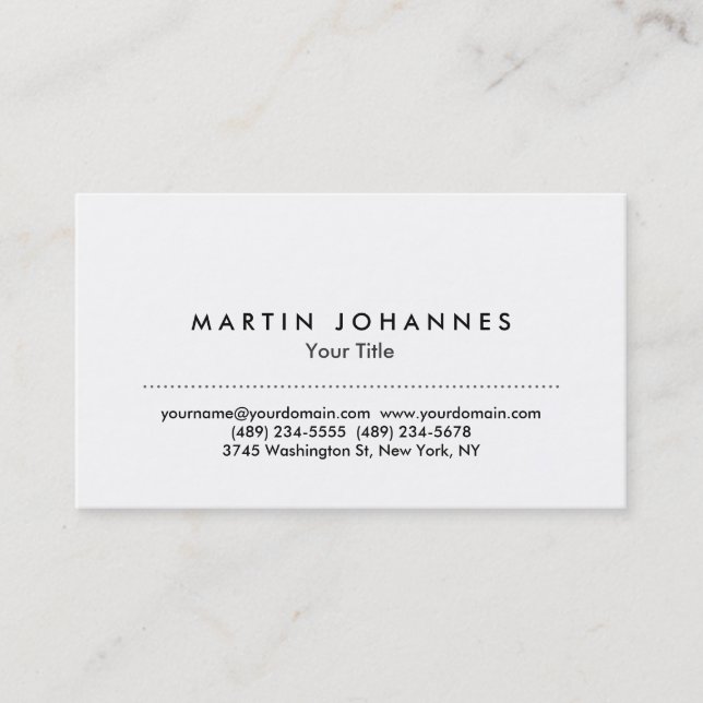 Carte de visite professionnel moderne blanc clair (Devant)