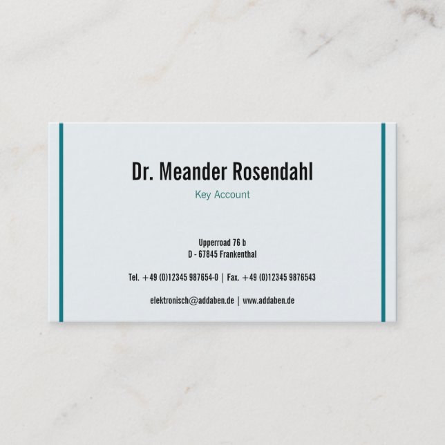 Carte De Visite Professionnel, moderne, blanc, deux côtés (Devant)