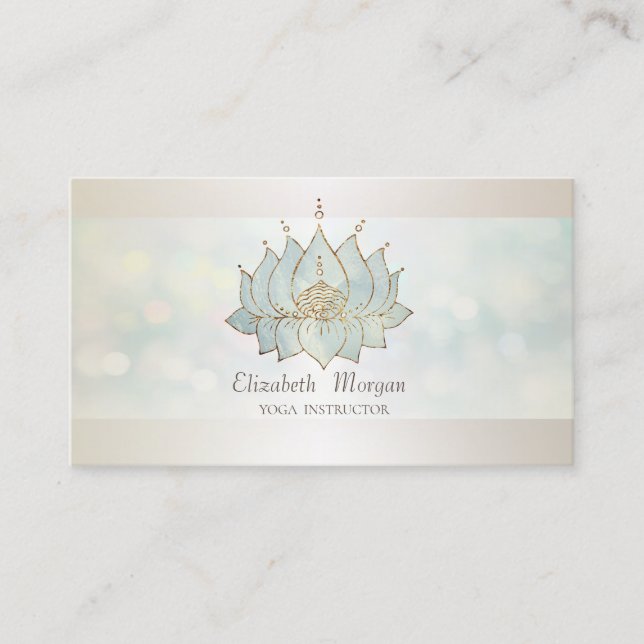 Carte De Visite Professionnel Moderne Bokeh, Chic Lotus (Devant)