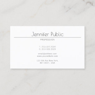 Carte De Visite Professionnel Moderne Créatif Blanc Propre Design