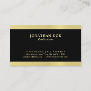 Carte De Visite Professionnel moderne Creative Black and Gold Luxe