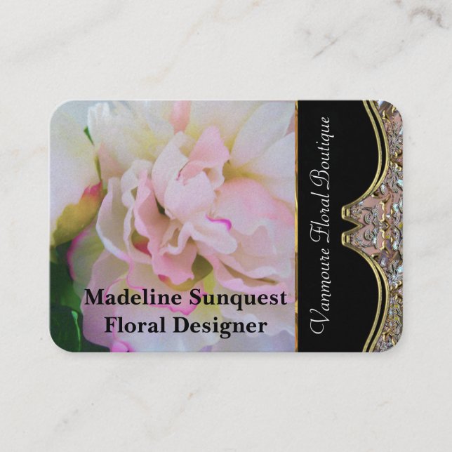 Carte De Visite Professionnel moderne de sens de fleur beau (Devant)