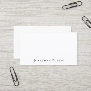 Carte De Visite Professionnel Moderne Élégant Blanc Élégant