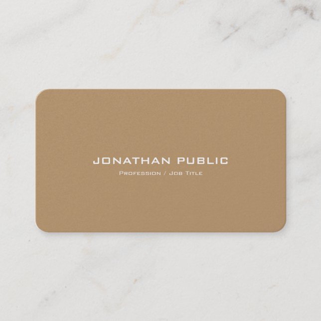 Carte De Visite Professionnel Moderne élégant Brown Pearl Luxe (Devant)
