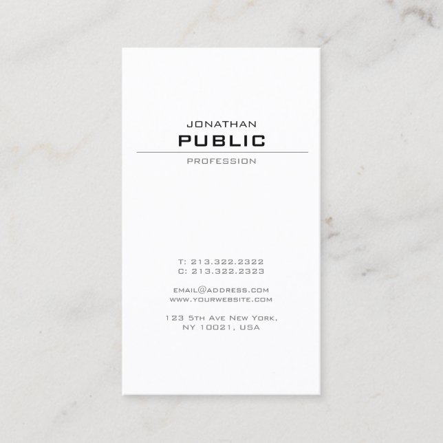 Carte De Visite Professionnel Moderne Élégant Design propre Créati (Devant)