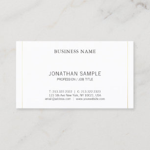 Carte De Visite Professionnel Moderne élégant Design propre Plain