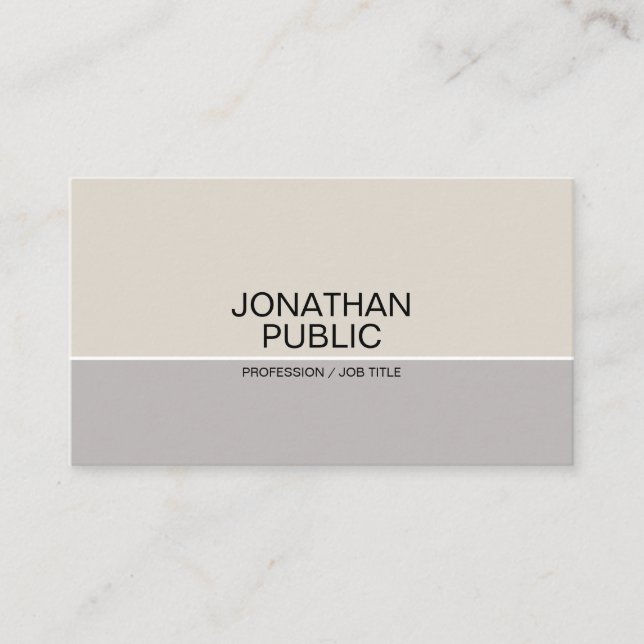 Carte De Visite Professionnel Moderne Élégant Design Simple Matte (Devant)