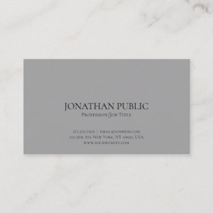 Carte De Visite Professionnel moderne Élégant Gris Simple