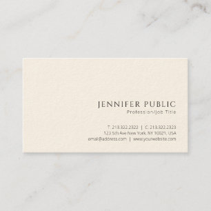 Carte De Visite Professionnel Moderne Élégant Luxe Signature Cream