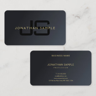 Carte De Visite Professionnel Moderne Élégant Noir Et Or Luxe