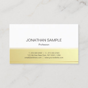 Carte De Visite Professionnel Moderne Elégant Or Look Plain Chic