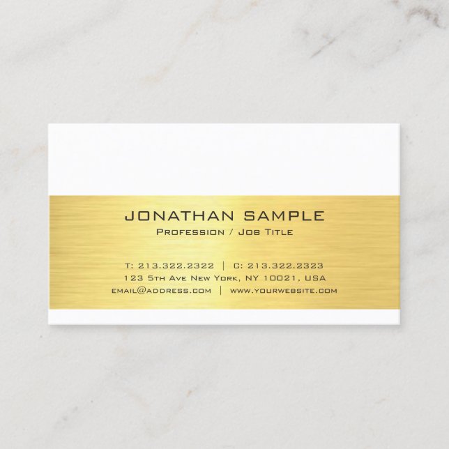 Carte De Visite Professionnel Moderne Elégant Or look simple tenda (Devant)