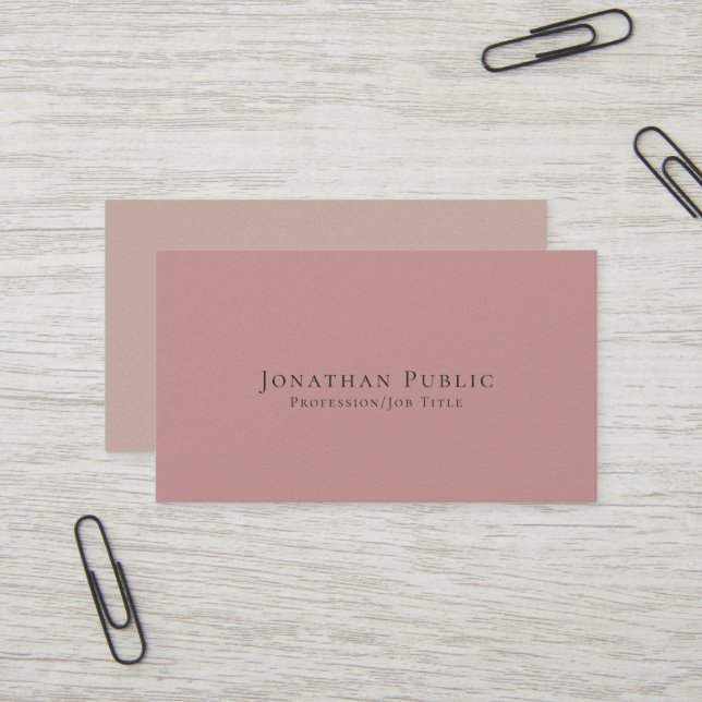 Carte De Visite Professionnel Moderne Elegant Pearl Finish Luxe (Devant/Arrière en situation)