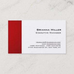 Carte De Visite Professionnel Moderne élégant Rouge Blanc