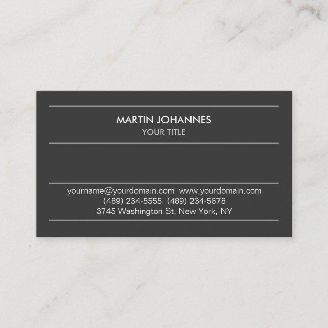 Carte de visite professionnel moderne en gris clai (Devant)