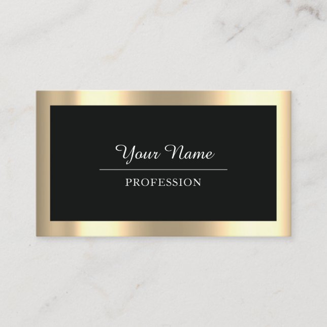 Carte De Visite Professionnel Moderne Golden Simple Minimalisme No (Devant)