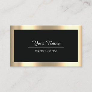 Carte De Visite Professionnel moderne Golden Simply Minimal Noir